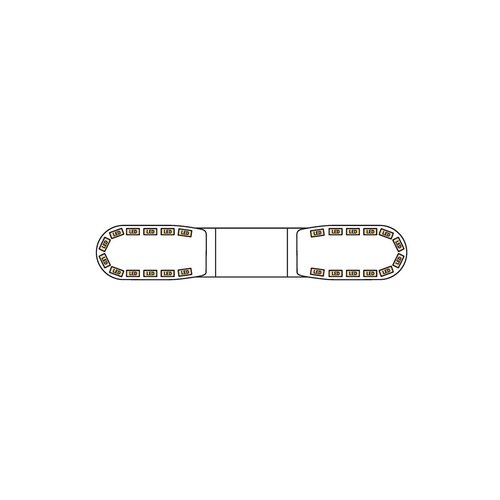 ECCO 13 serie | LED R65 flitsbalk amber | transparant 1000mm 24 LED's