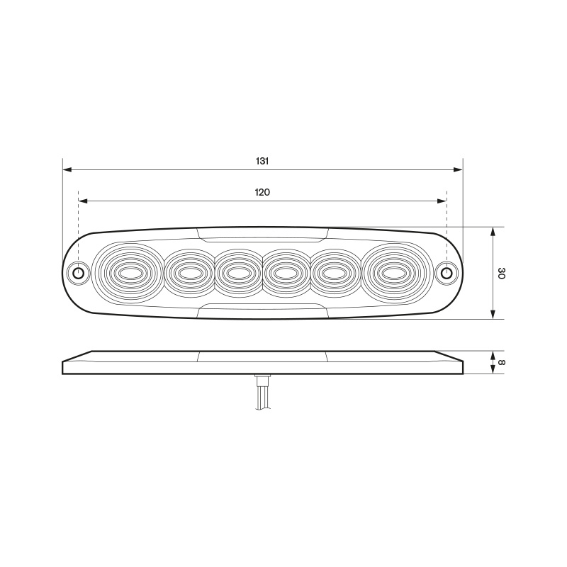 LED Achteruitrijlicht ultra compact, 12-24v