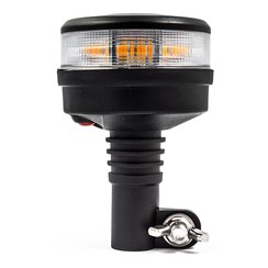 LED R65 Beacon amber with clear lens 12/24v DIN base