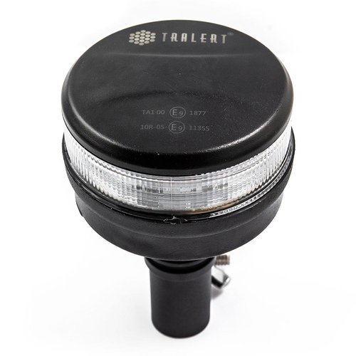 TRALERT® LED R65 Zwaailamp amber met heldere lens 12/24v DIN-voet