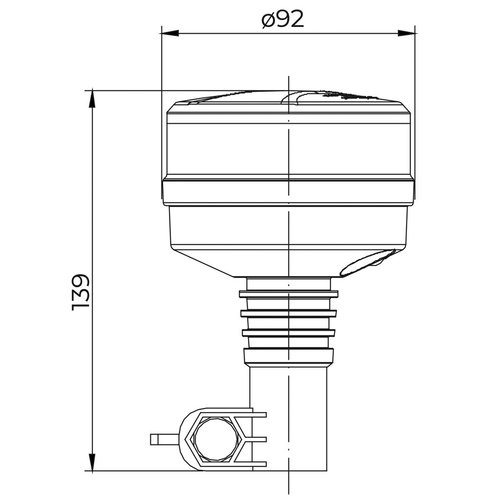 TRALERT® LED R65 Zwaailamp amber met amber lens 12/24v DIN-voet