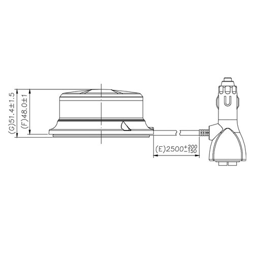 TRALERT® LED R65 Zwaailamp amber met heldere lens 12/24v Magneet