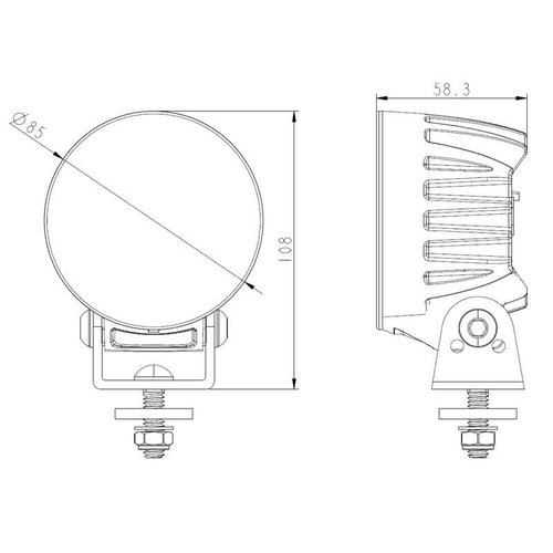 TRALERT® LED Werklamp rond 3800lm / 40Watt / inge.deutsch / 9-36v
