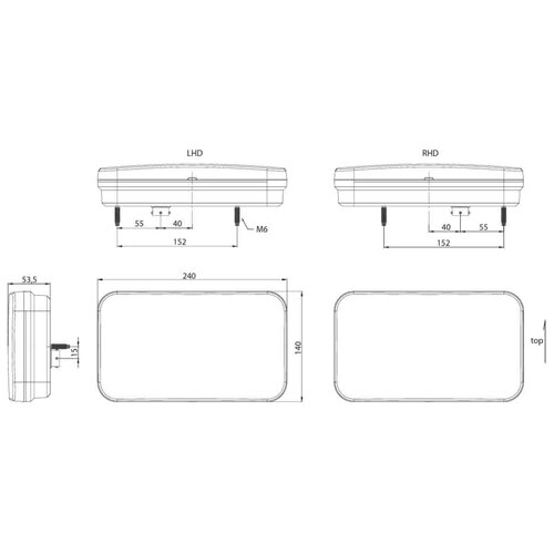 Fristom LED Achterlicht+kent links Canbusproof 12v 7-func. 8-PIN's