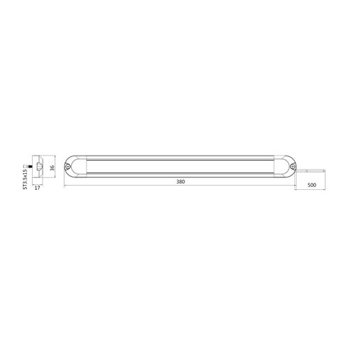 TRALERT® LED Interieurverlichting 38cm / 12-24v / touch / 50cm kabel