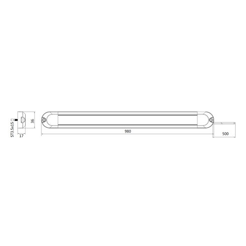 TRALERT® LED Interieurverlichting 98cm / 12-24v / motion / 50cm kabel