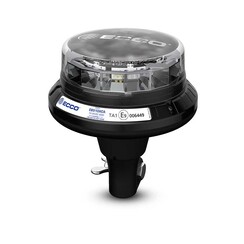 LED R65 Zwaailamp 12-24v Amber/transp./CISPR/IP69K/Opsteek