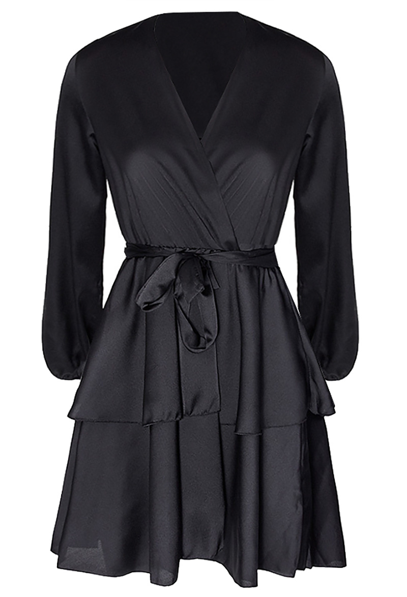 Lokken verhouding item Kylie Satijnen jurk zwart | Ninaniki - Ninaniki.nl | Dameskleding - Nina  Niki