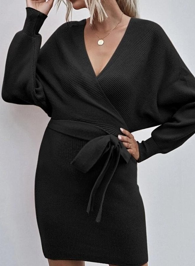 Nica Knit Dress Zwart