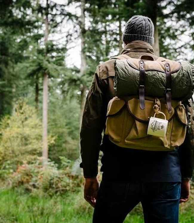 Gentlemen's Hardware Enamel Mug - 'The Adventure Begins' | Beige