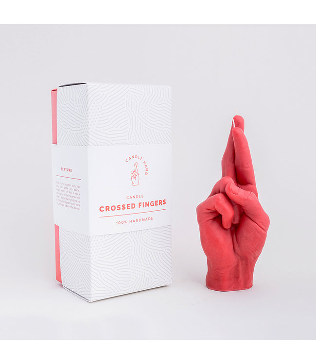CandleHand CandleHand Kaars - Crossed Fingers - red