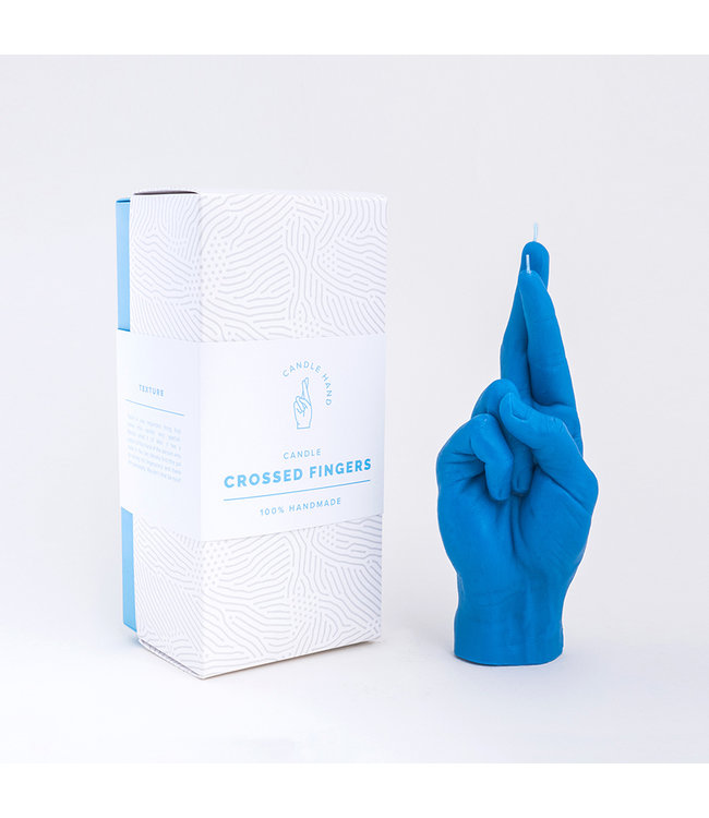CandleHand CandleHand Kaars - Crossed Fingers - blue