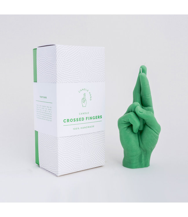 CandleHand CandleHand Kaars - Crossed Fingers - green