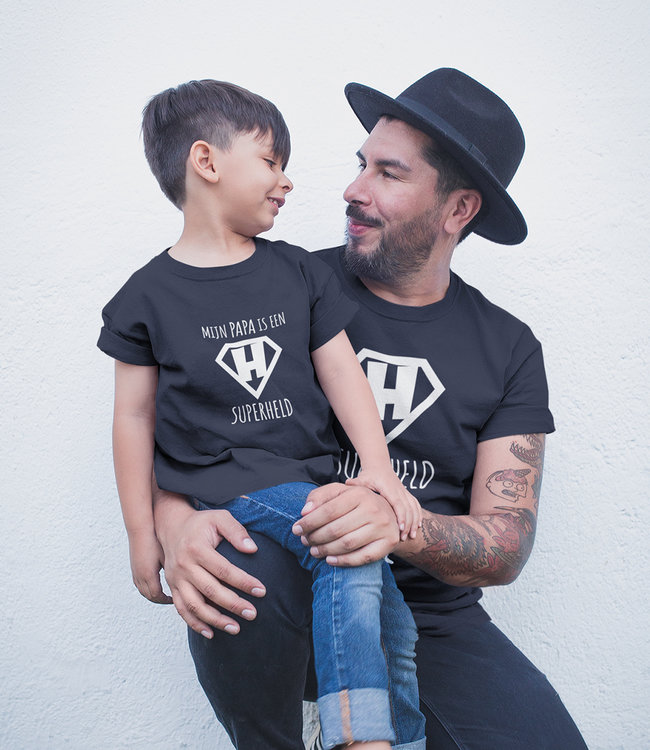 Kletskont Matching shirts Vader & Zoon | Mijn papa is een superheld
