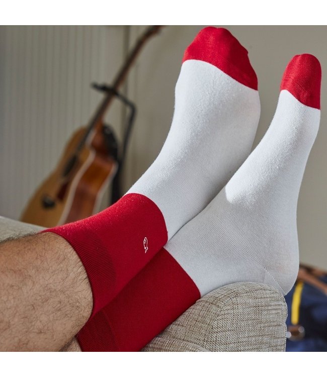 Billybelt Billy Belt Katoenen sokken bi-color Red - Beige | Maat 41-46