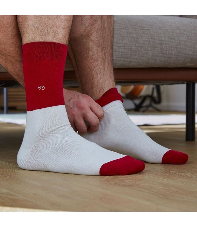 Billybelt Billy Belt Katoenen sokken bi-color Red - Beige | Maat 41-46