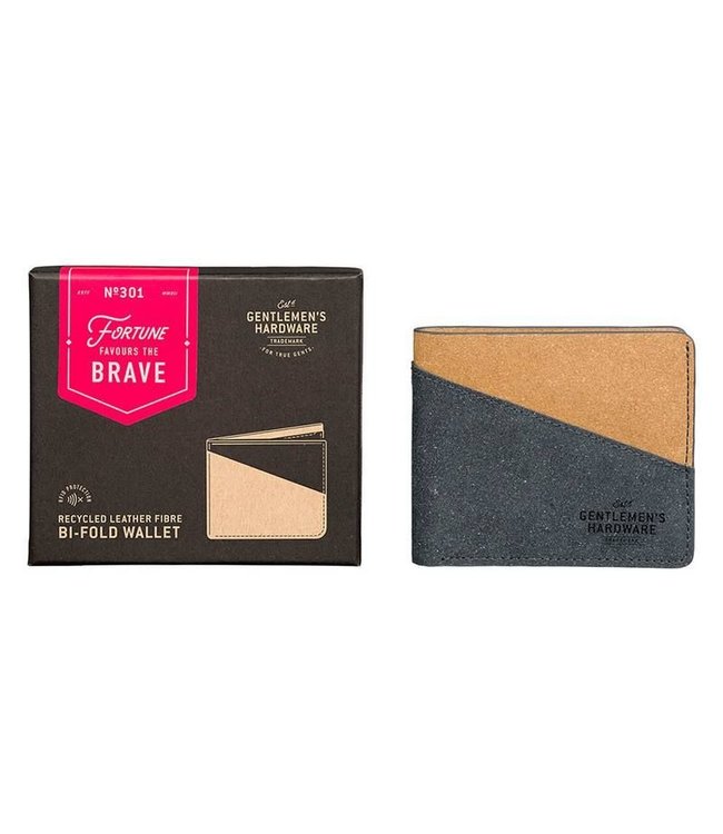 Gentlemen's Hardware Bi-Fold Wallet Recycled Leather Black & Tan