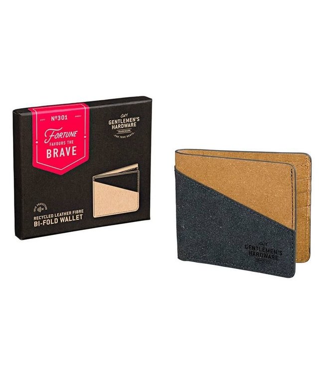 Gentlemen's Hardware Bi-Fold Wallet Recycled Leather Black & Tan