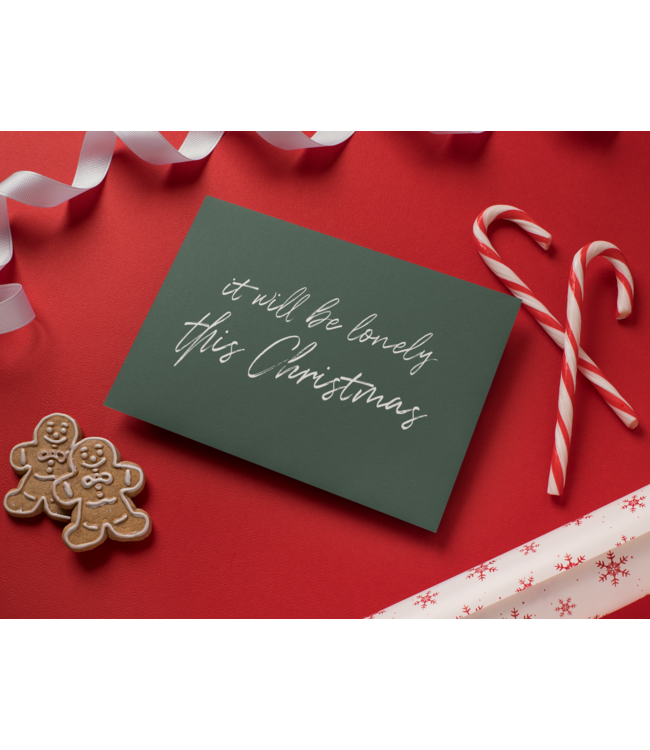 Eenmannenkado Kerstkaart 'Lonely This Christmas' - Groen