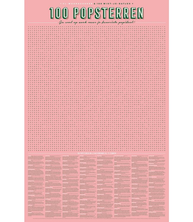 Stratier XL-SPELPOSTER 100 POPSTERREN | 100 x 65 cm