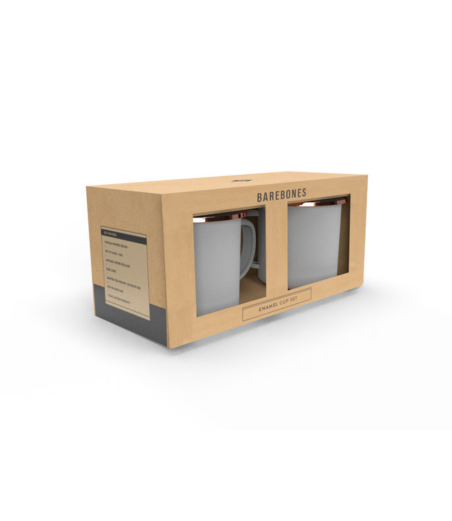 Barebones Enamel Cup/Beker - Stone grey - Set van 2
