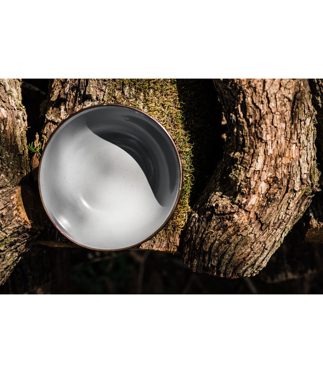 Barebones Enamel Bowl/Kom - Stone grey  17cm - Set van 2