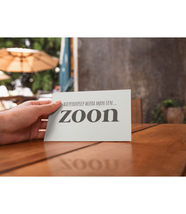 Kletskont Wenskaart 'Hieperdepiep Hoera Man een Zoon'