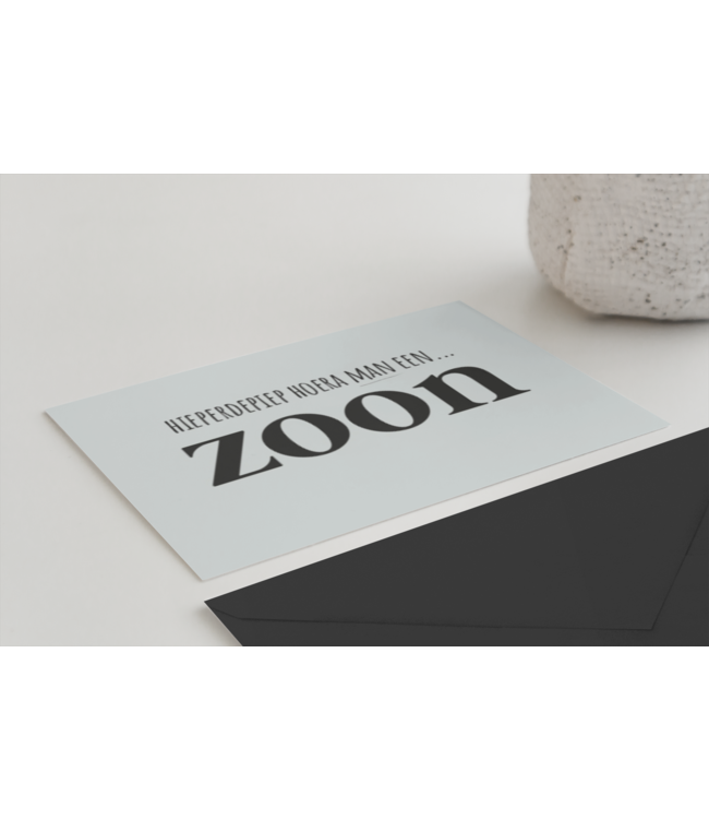 Kletskont Wenskaart 'Hieperdepiep Hoera Man een Zoon'