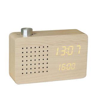 Gingko Radio Click Clock Leatherette - maple