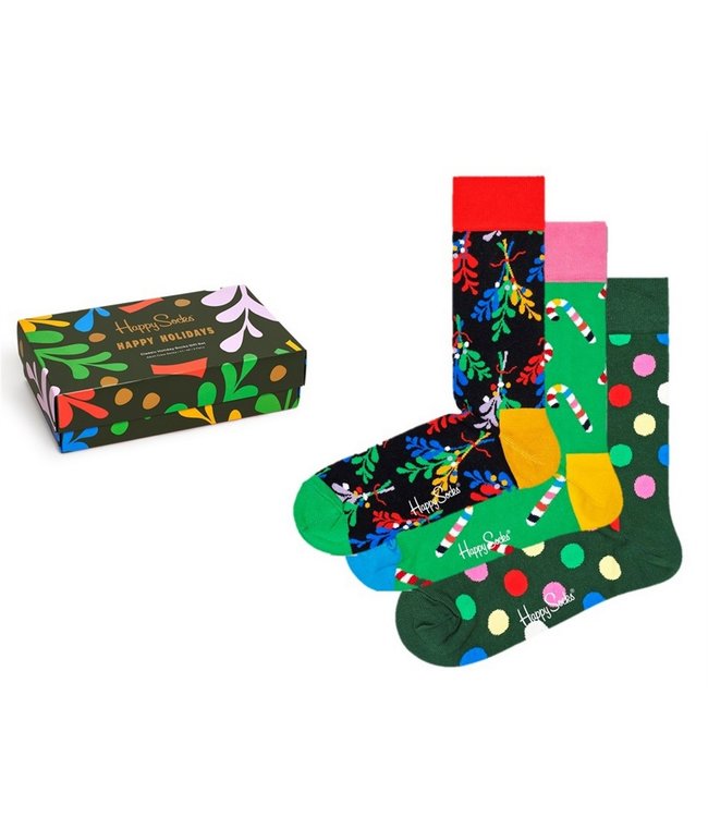 Happy Socks 3-pack Happy Holidays sokken cadeauset
