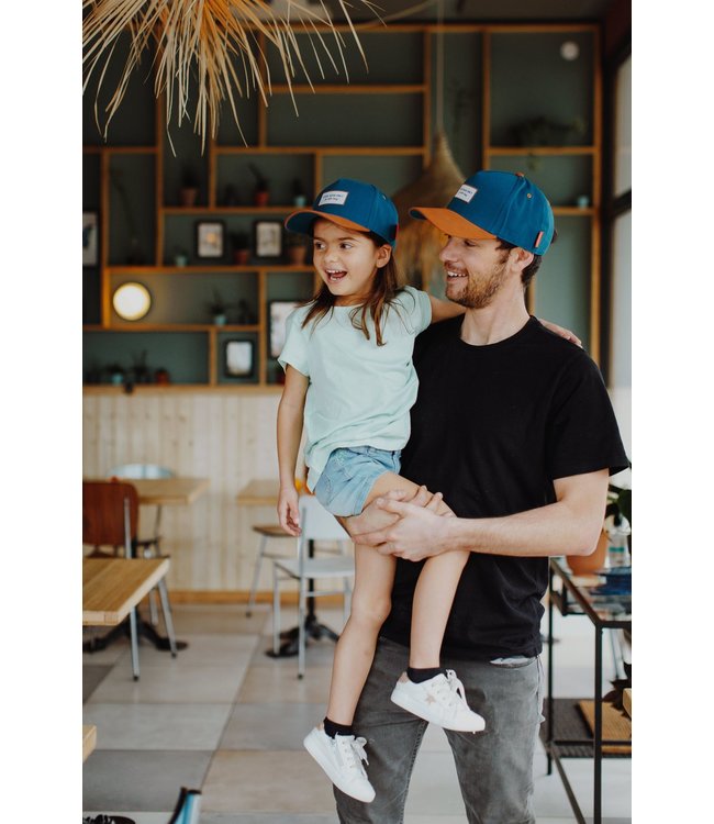 Hello Hossy Zo Vader Zo Zoon/Dochter Matching caps - Duck blue