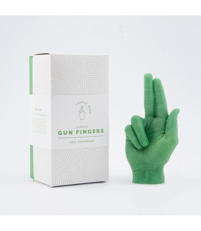 CandleHand Kaars - Gun Fingers - groen