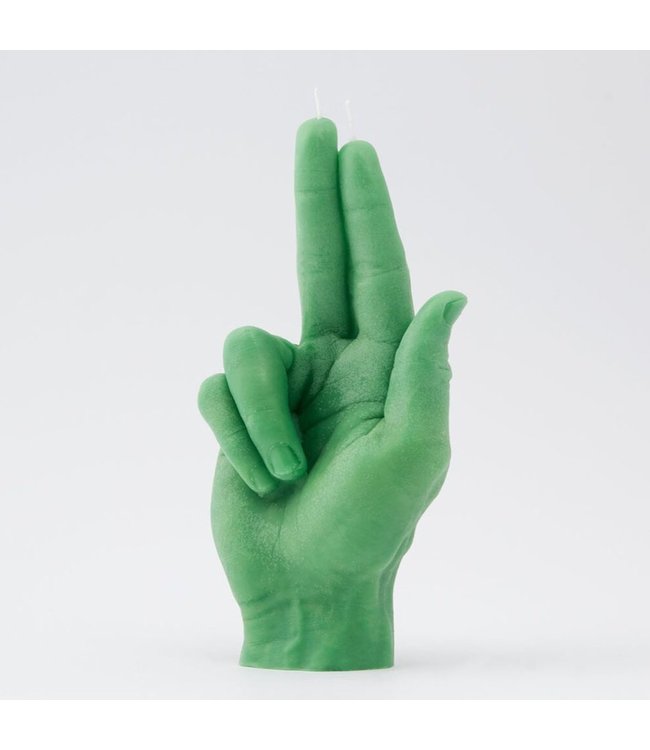 CandleHand Kaars - Gun Fingers - groen