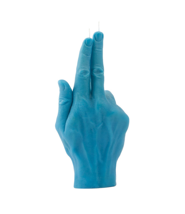 CandleHand Kaars - Gun Fingers - blauw