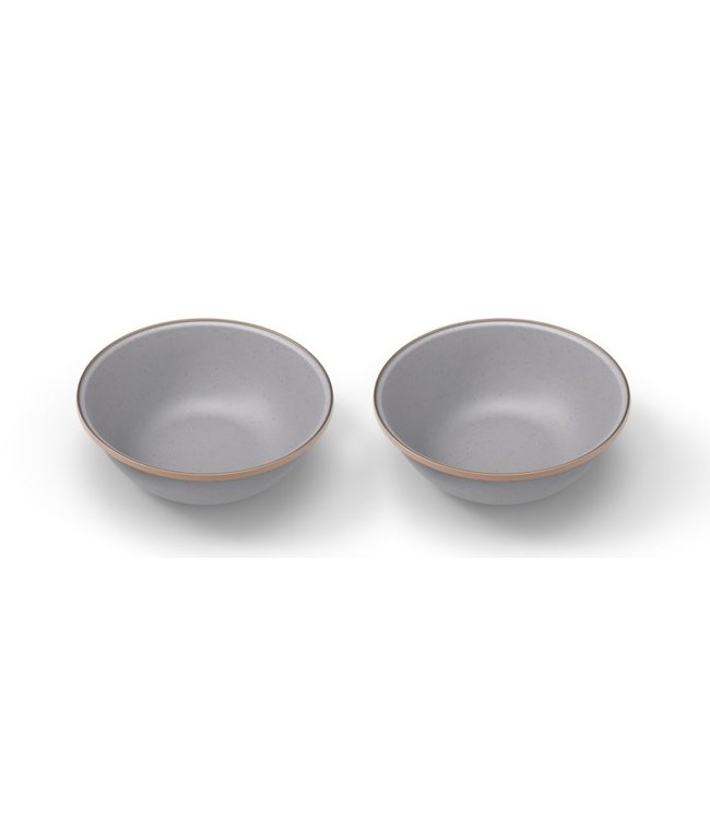 Barebones Enamel Bowl/Kom - Stone grey  17cm - Set van 2