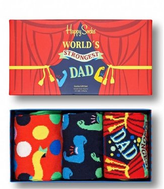 Happy Socks World's Strongest Dad sokken gift pack