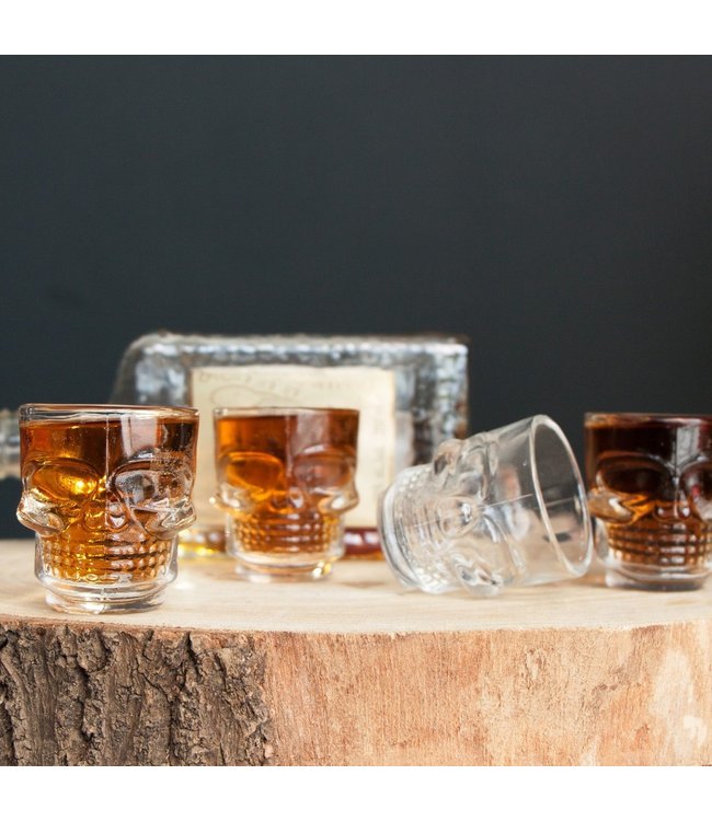 Kikkerland Skull Shotglazen | set van 4