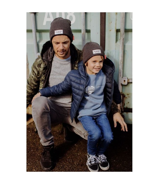 Hello Hossy Zo Vader Zo Zoon/Dochter Matching Mutsen- Urban Black