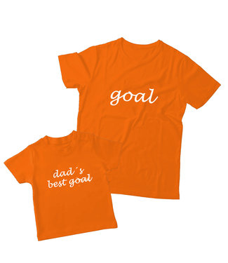 Matching oranje shirts Vader & Kind | WK Goal