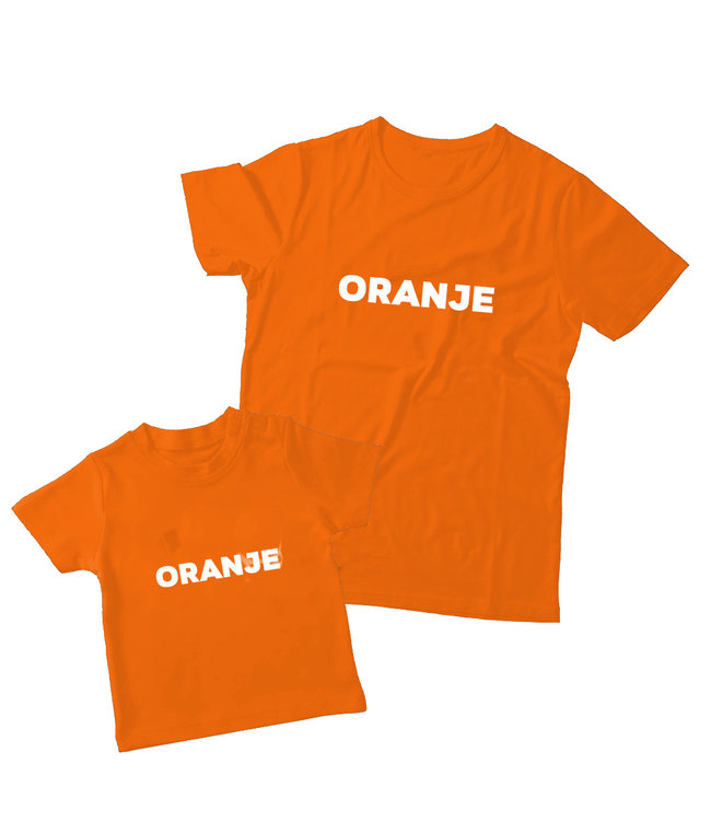 Matching oranje shirts Vader & Kind | Oranje