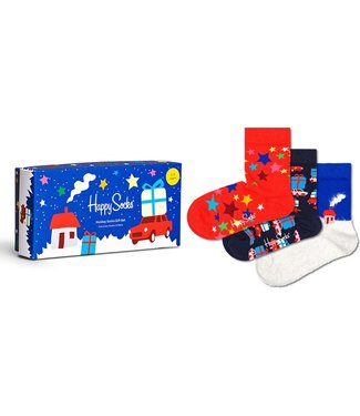 Happy Socks 3-pack Happy Holidays sokken Kids