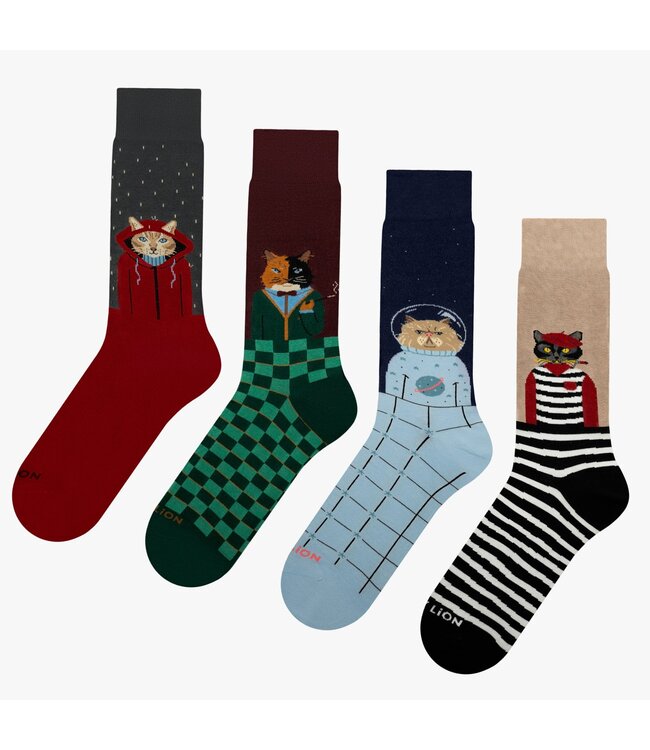 Jimmy Lion Cat Nights - sokken gift pack 4 paar
