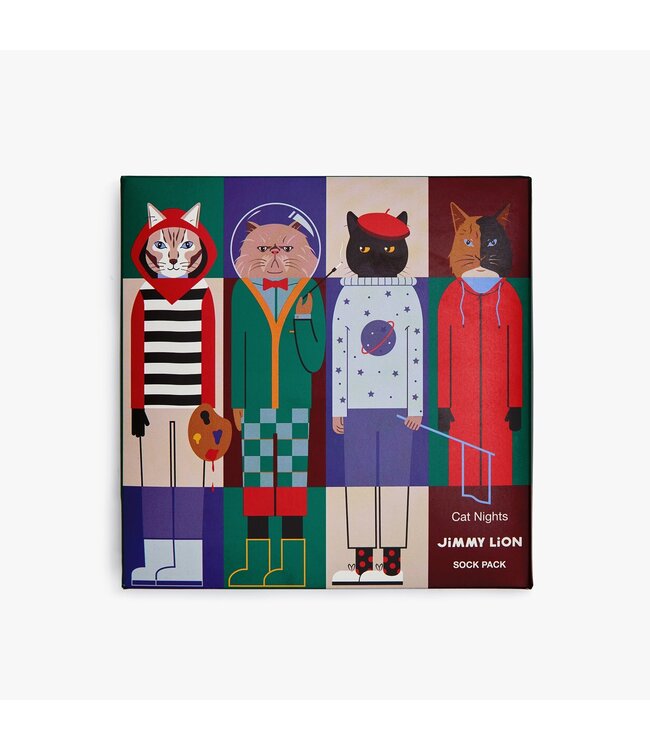 Jimmy Lion Cat Nights - sokken gift pack 4 paar