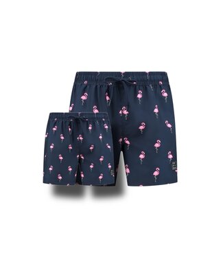 Son of a Beach Zo Vader Zo Zoon/Dochter Matching zwembroeken - Flamingo