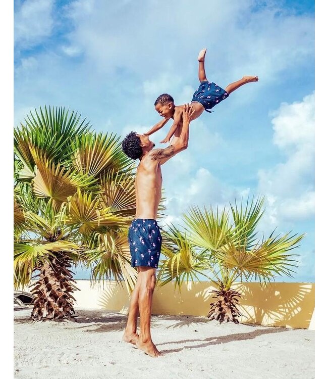 Son of a Beach Zo Vader Zo Zoon/Dochter Matching zwembroeken - Flamingo