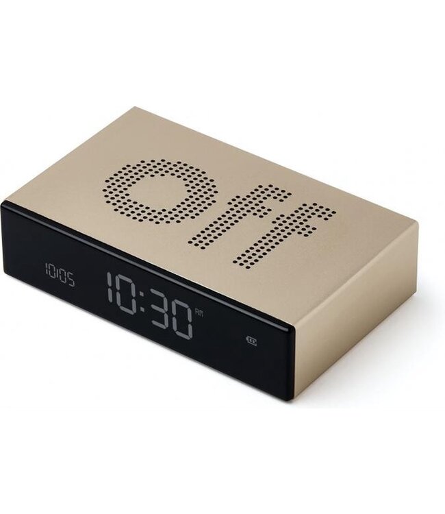 Lexon Digitale wekker FLIP Premium | gold metal
