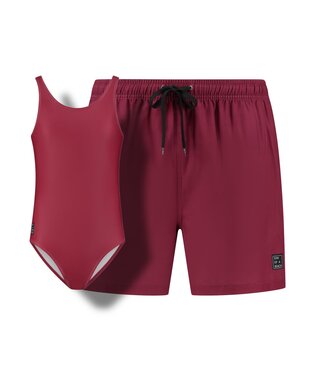 Son of a Beach Zo Vader Zo Dochter Matching zwembroek & badpak - Uni Rood