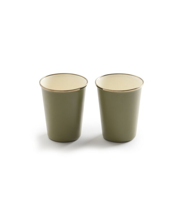 Barebones Enamel Mok - Olive - Set van 2