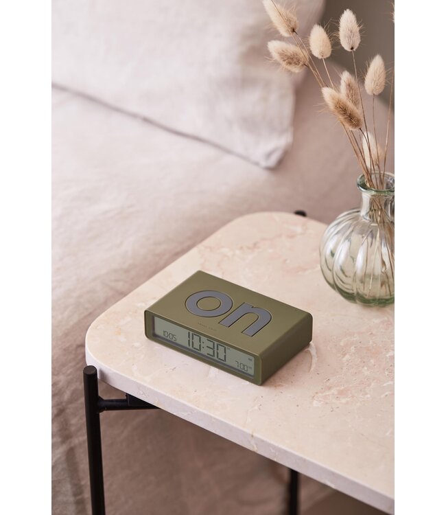 Lexon Digitale wekker FLIP Classic | khaki