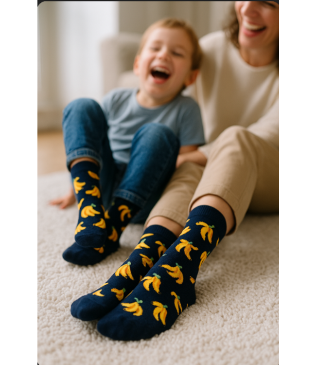 Happy Socks Zo Vader Zo Zoon/Dochter sokken Banana's